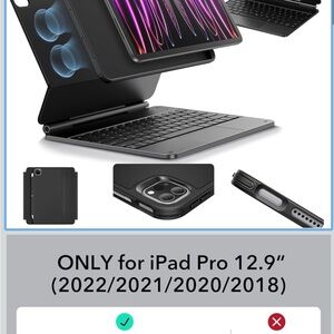 Premium Tablet Keyboard Case for iPad Pro 12.9" - Gray